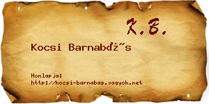 Kocsi Barnabás névjegykártya