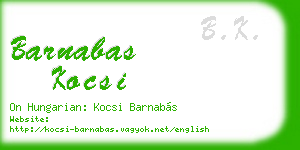 barnabas kocsi business card