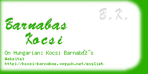 barnabas kocsi business card